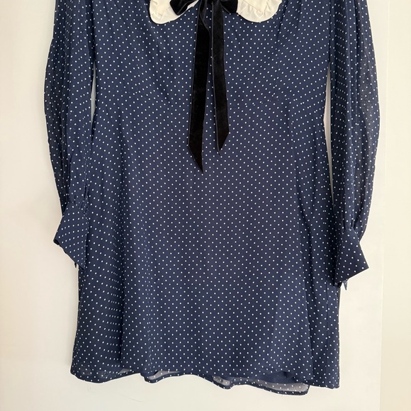 Reformation Edalene navy polka dot dress size 12 - Picture 7 of 11